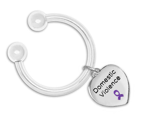 Domestic Violence Awarenes Heart Key Chains
