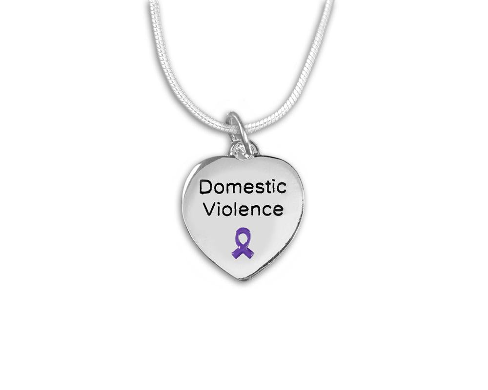 Domestic Violence Awareness Heart Necklaces