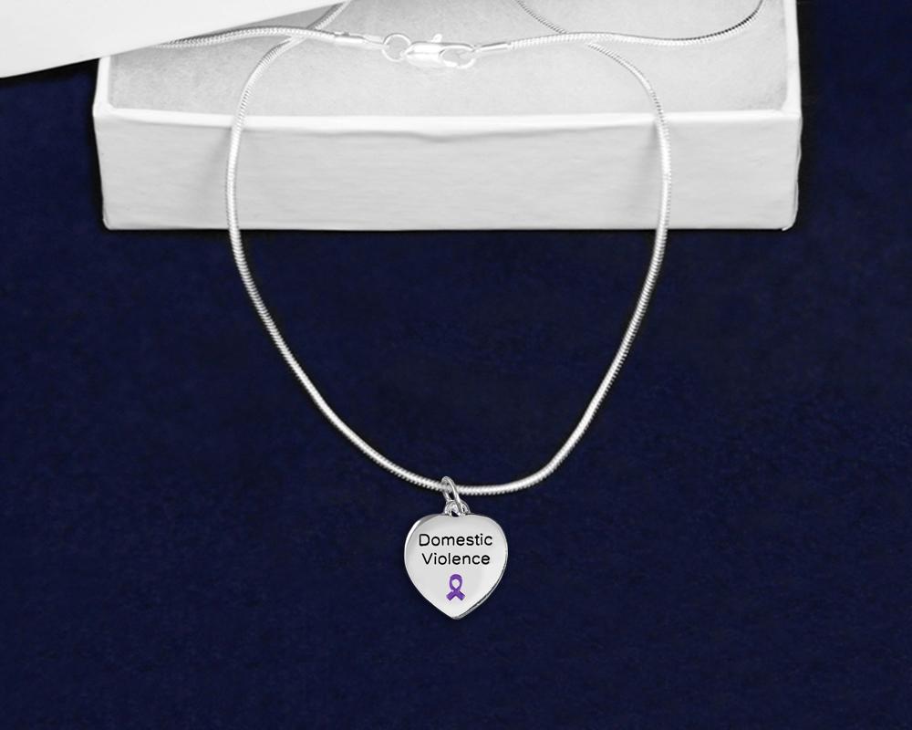 Domestic Violence Awareness Heart Necklaces