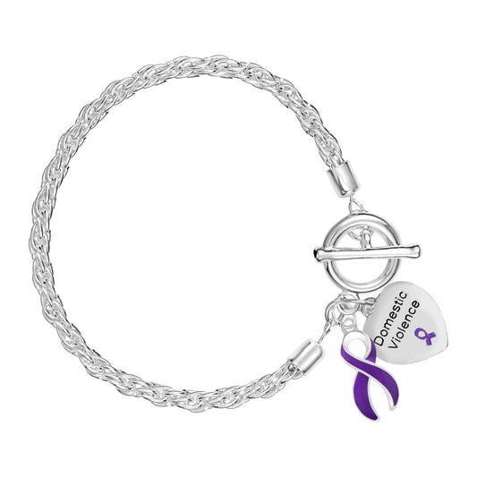 Domestic Violence Purple Ribbon Rope Bracelets