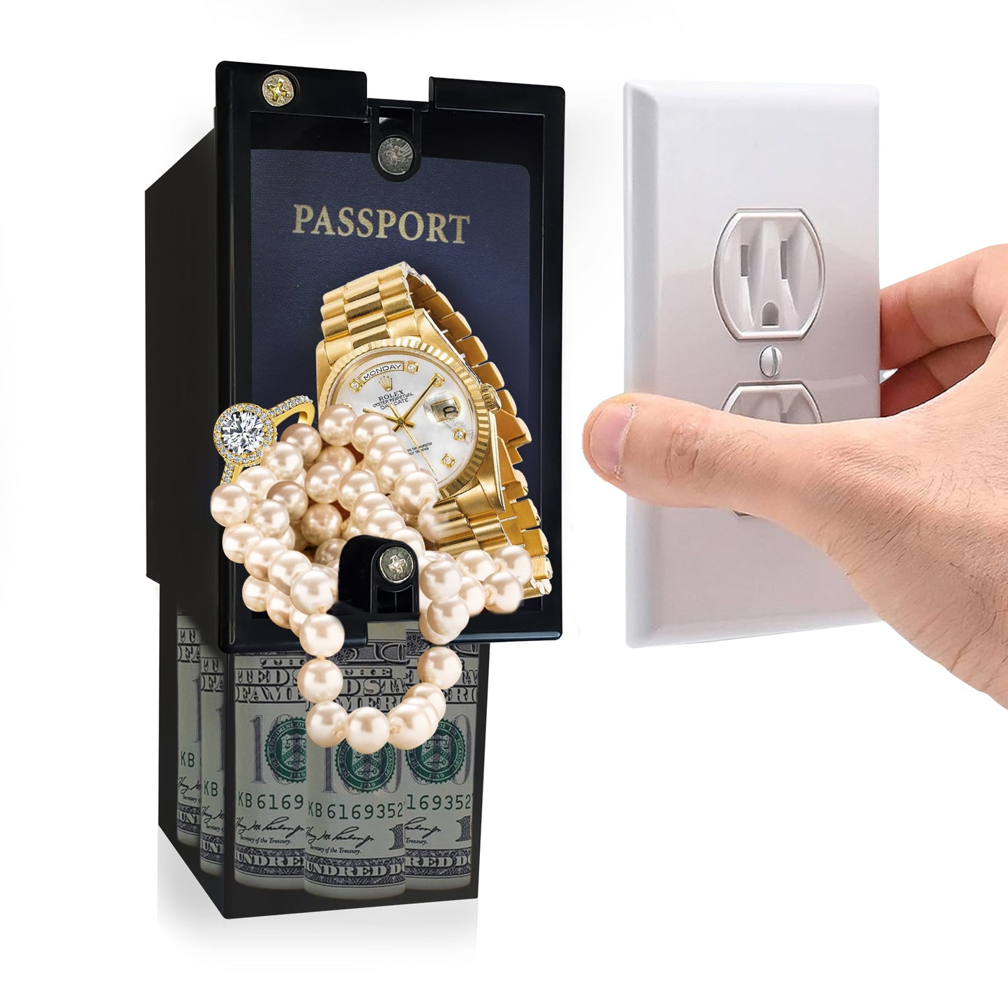 Wall Outlet Diversion Safe - Hidden Home Safe for Discreet Security Wall Safe