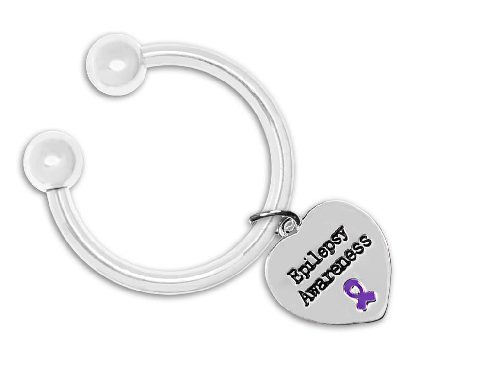 Epilepsy Awarenes Heart Key Chains