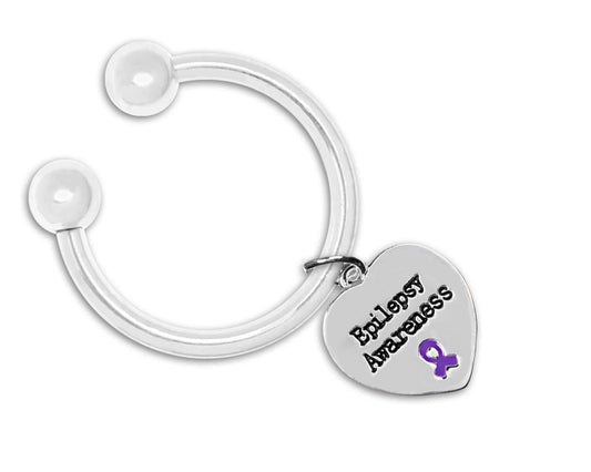 Epilepsy Awarenes Heart Key Chains