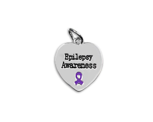 Epilepsy Awareness Heart Charms
