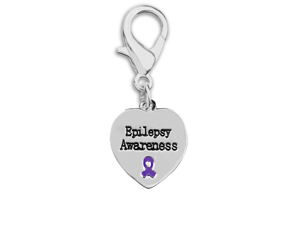 Epilepsy Awareness Heart Hanging Charms