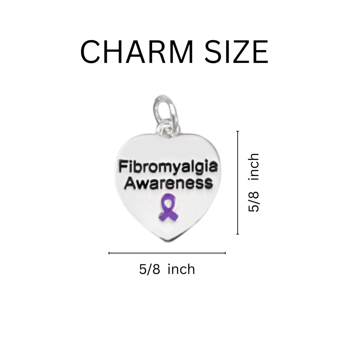 Fibromyalgia Awarenes Heart Key Chains