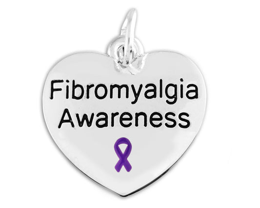 Fibromyalgia Awareness Heart Charm
