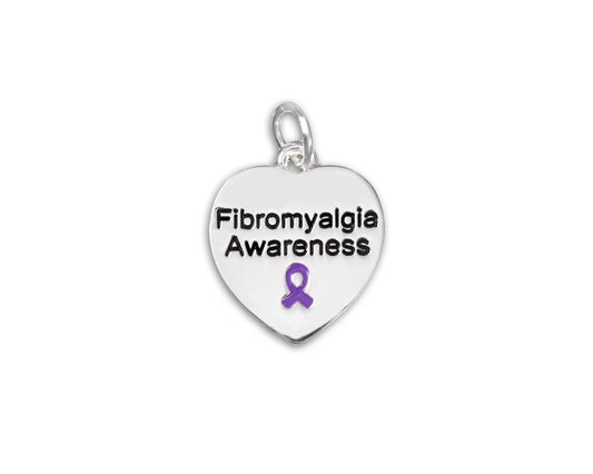Fibromyalgia Awareness Heart Charms