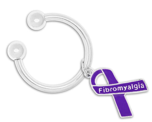 Fibromyalgia Purple Ribbon Key Chains