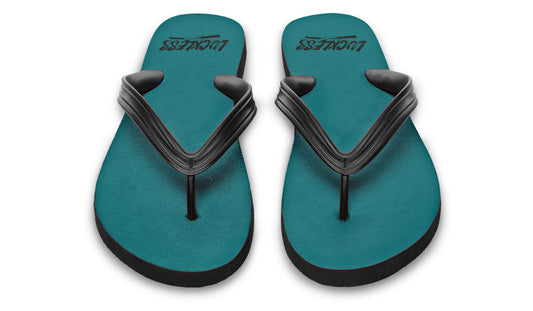 Sunflower And Skulls Flip Flops Teal