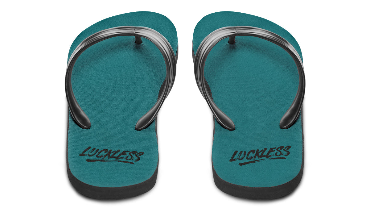Sunflower And Skulls Flip Flops Teal