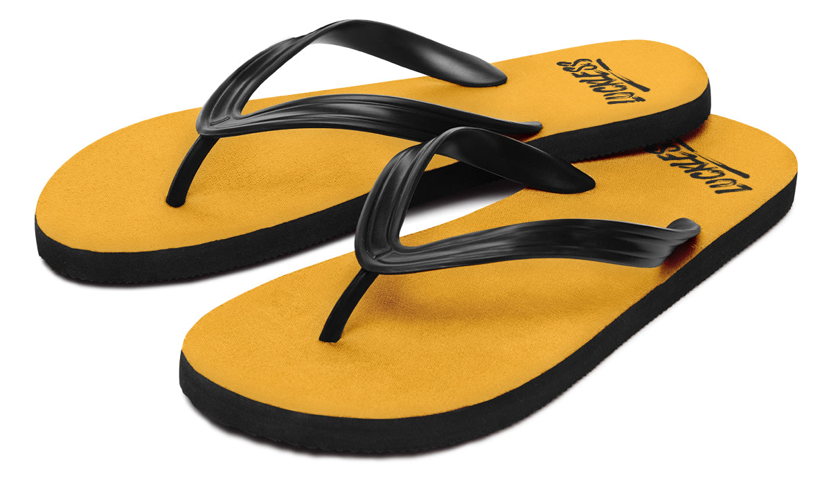 Sunflower And Skulls Yellow Flip Flops