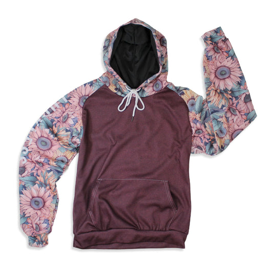 Soft Floral Poppy Heavy Fleece Raglan Hoodie