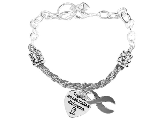 Gray Ribbon Awareness Bracelets