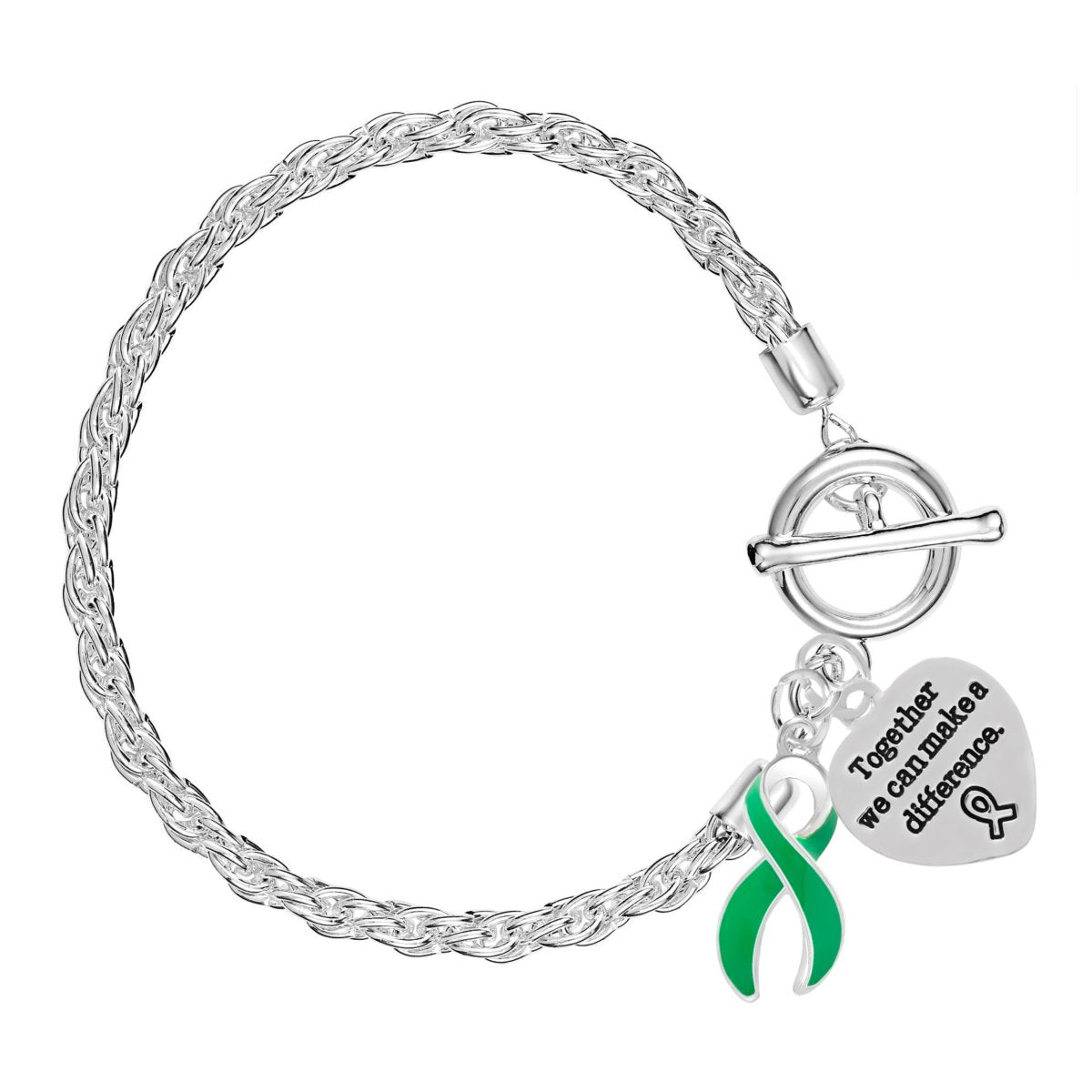 Green Ribbon Awareness Charm Bracelets