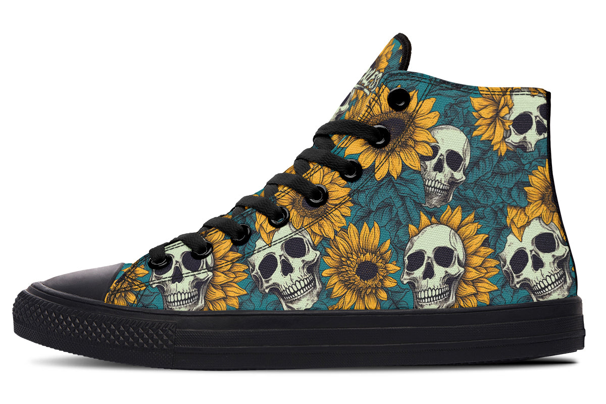 Sunflower And Skulls High Tops