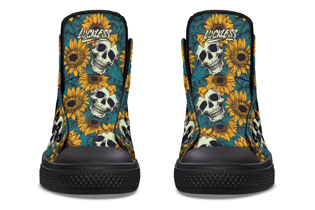 Sunflower And Skulls High Tops