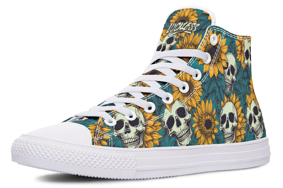 Sunflower And Skulls High Tops