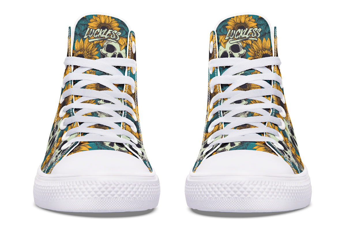 Sunflower And Skulls High Tops