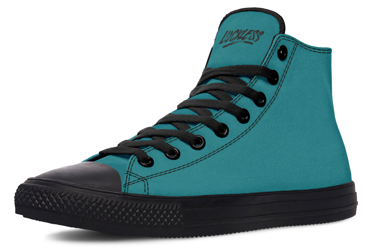 Sunflower And Skulls Teal High Tops