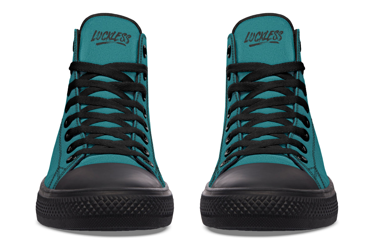 Sunflower And Skulls Teal High Tops