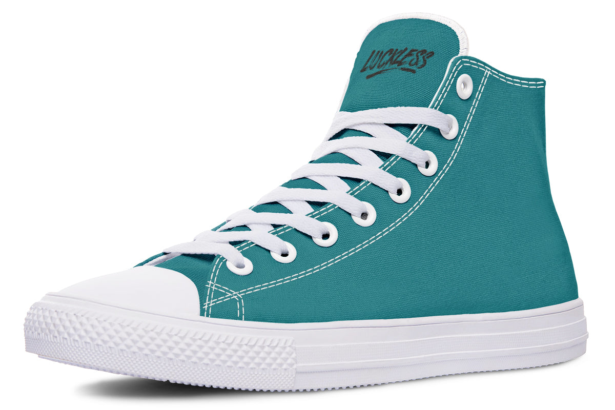 Sunflower And Skulls Teal High Tops