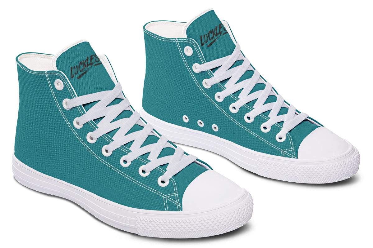 Sunflower And Skulls Teal High Tops