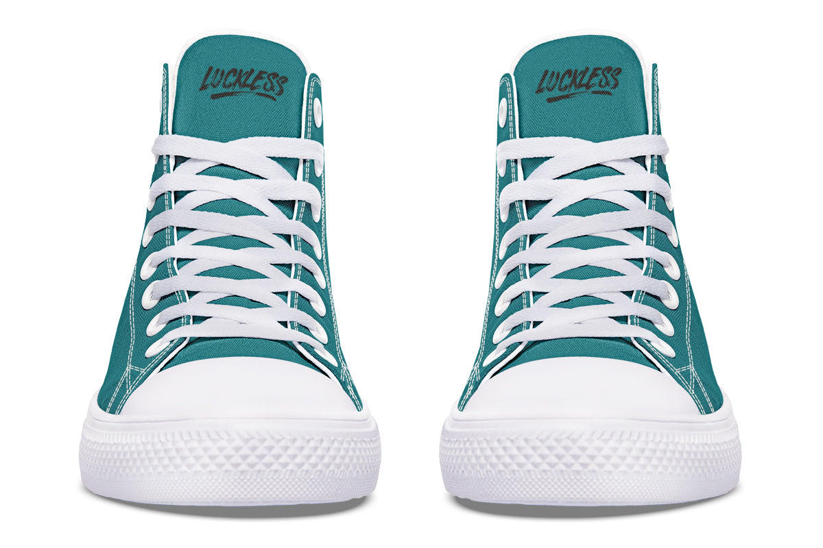 Sunflower And Skulls Teal High Tops