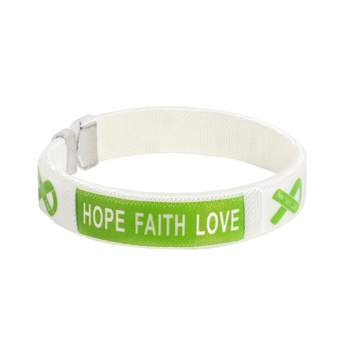 Hope Lime Green Ribbon Bangle Bracelets