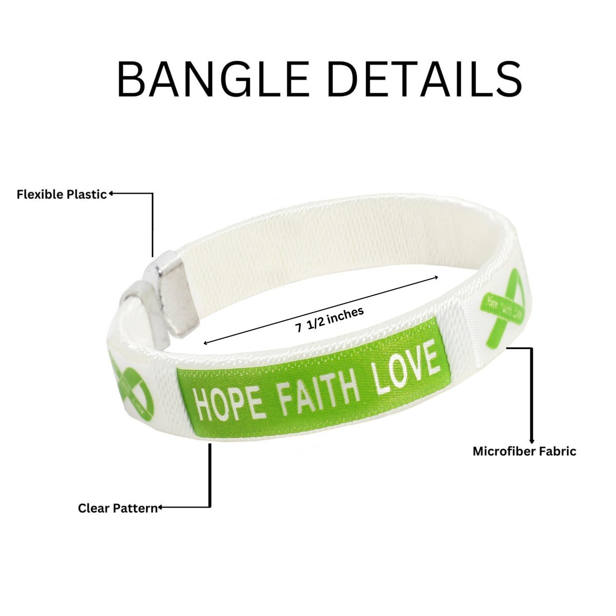 Hope Lime Green Ribbon Bangle Bracelets