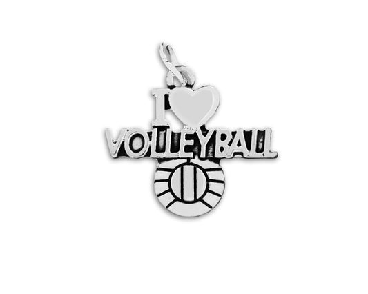 I Love Volleyball Charms