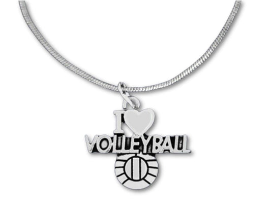 I Love Volleyball Necklaces