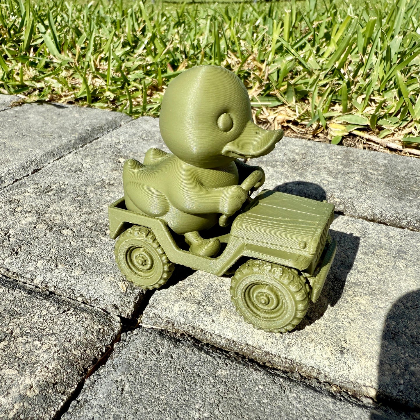 Duck driving a Jeep