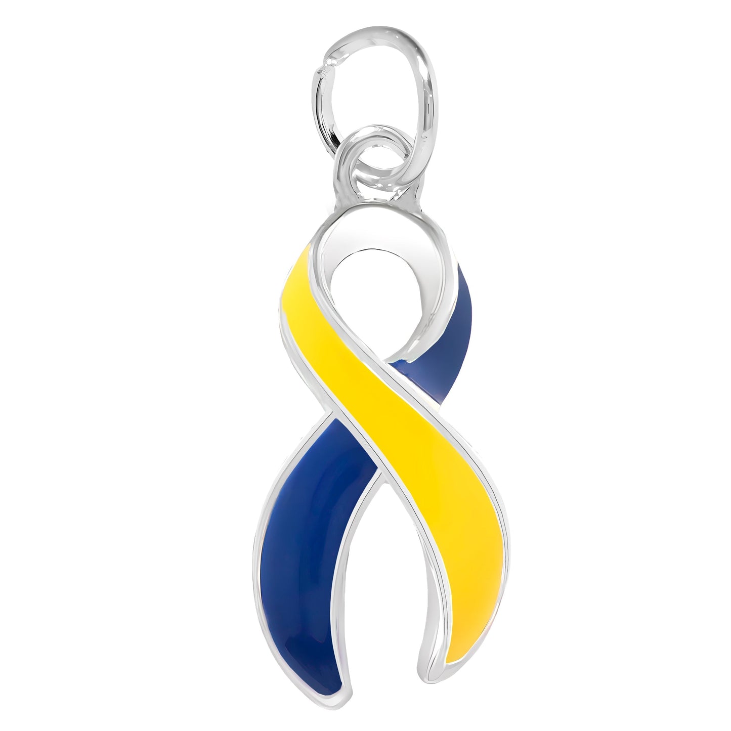Large Blue & Yellow Ribbon Charms