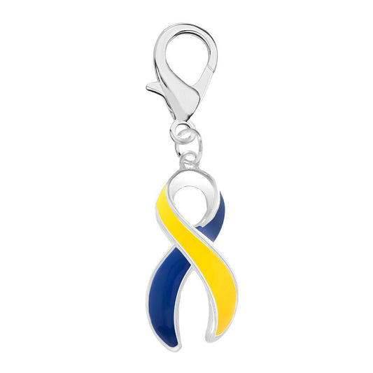 Large Blue & Yellow Ribbon Hanging Charms