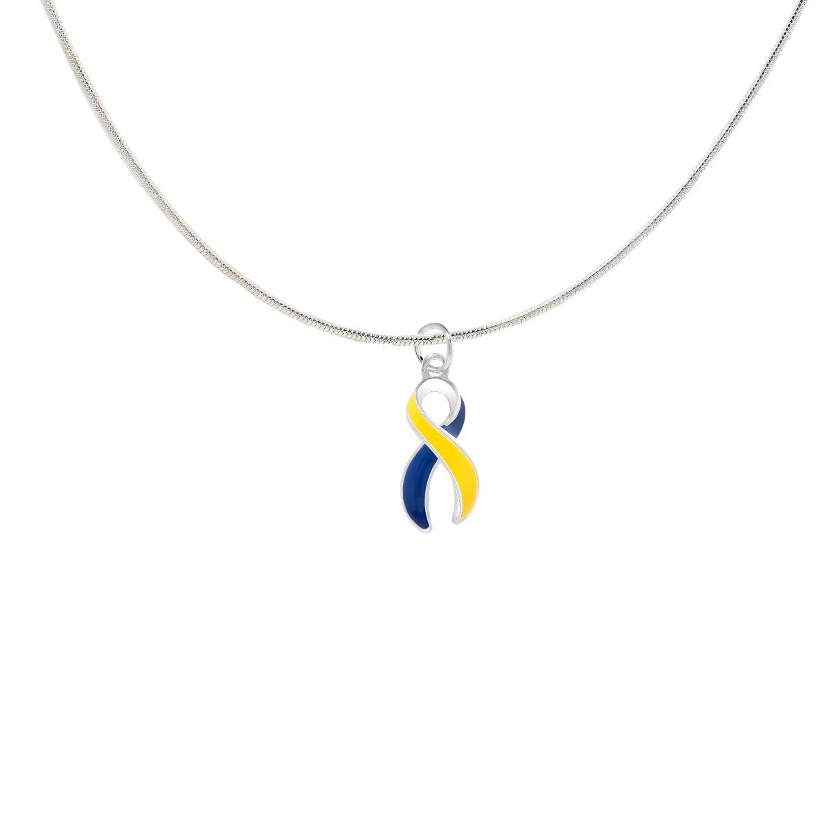Large Blue & Yellow Ribbon Necklaces