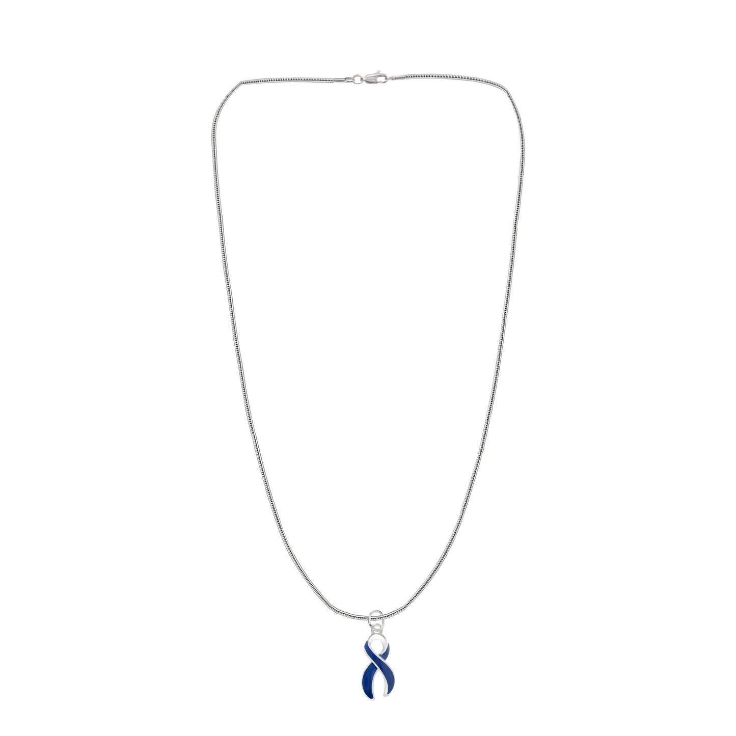 Large Dark Blue Ribbon Necklaces