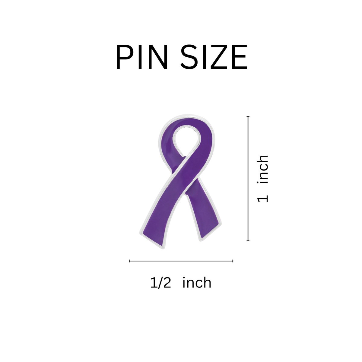 Large Cystic Fibrosis Purple Ribbon Pins