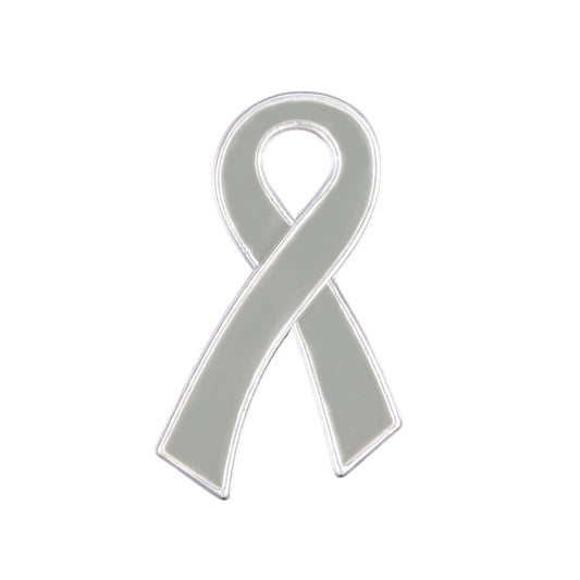 Large Flat Gray Ribbon Pins