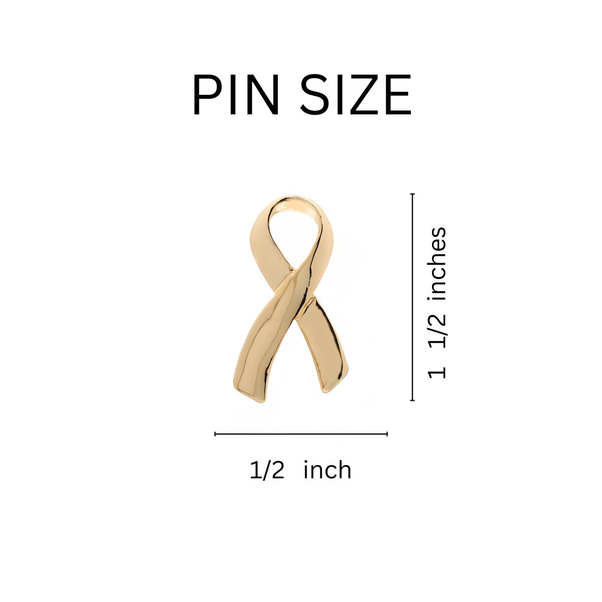 Large Gold Ribbon Awareness Pins