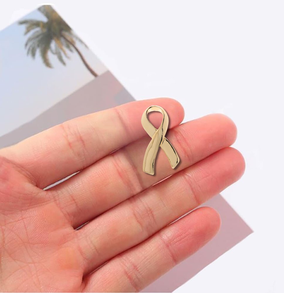 Large Gold Ribbon Awareness Pins