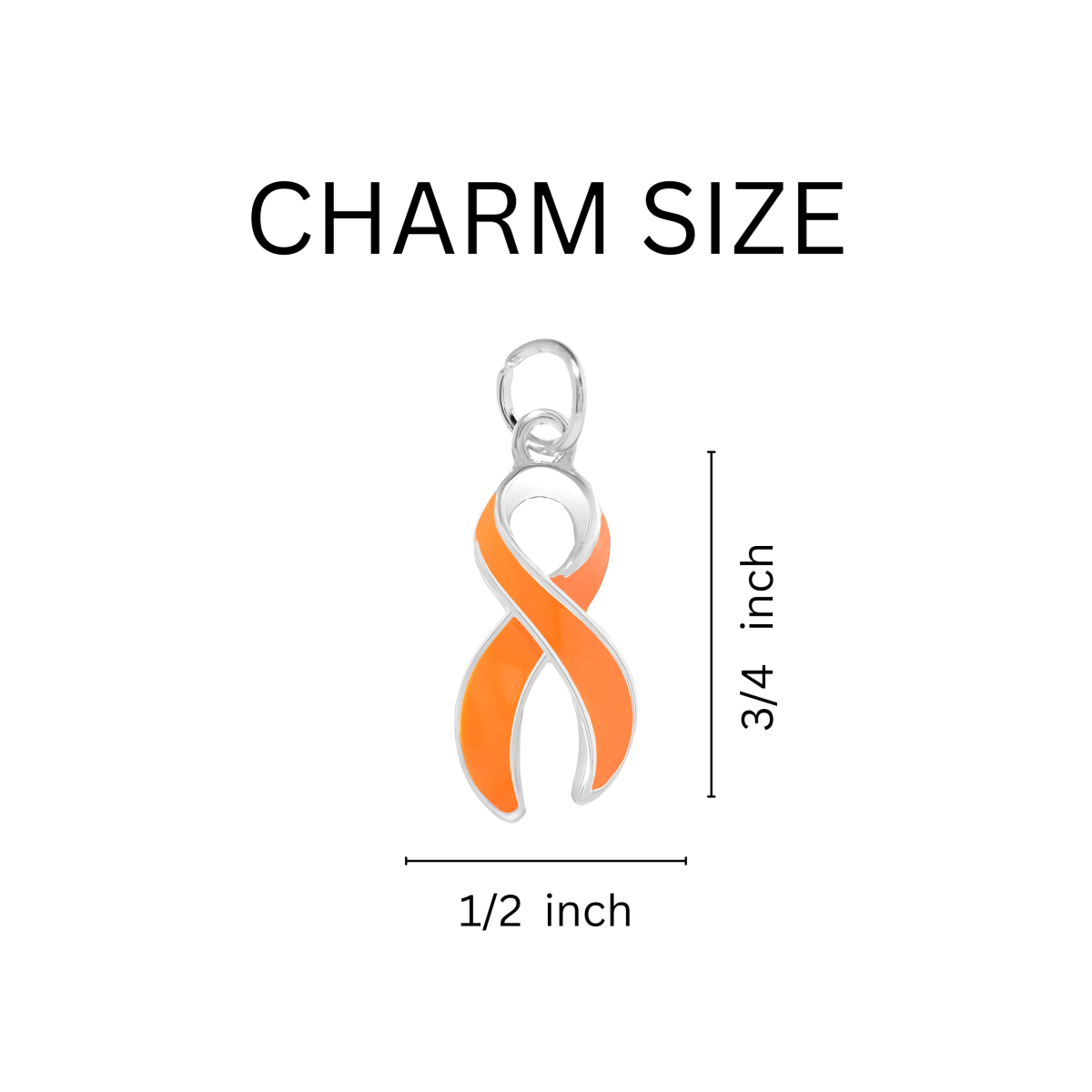 Large Orange Ribbon Charms