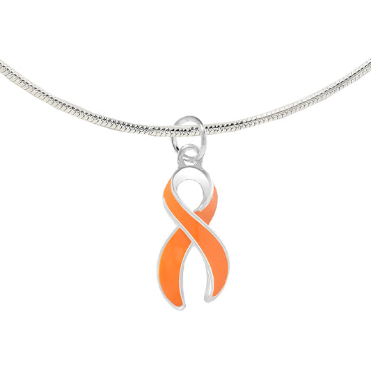 Large Orange Ribbon Necklaces