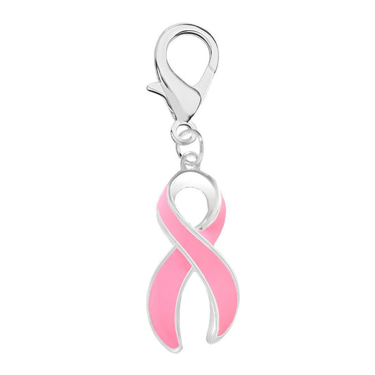 Large Pink Ribbon Hanging Charms
