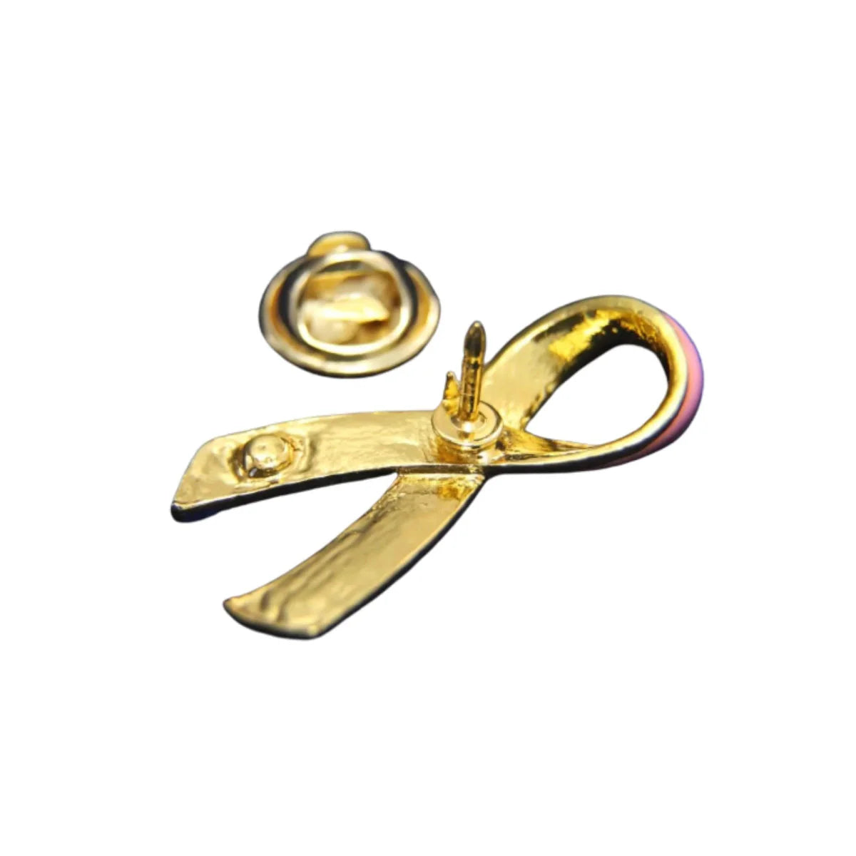 Large Pink Ribbon Pins with Crystals