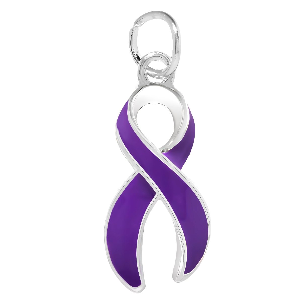 Large Purple Ribbon Charms