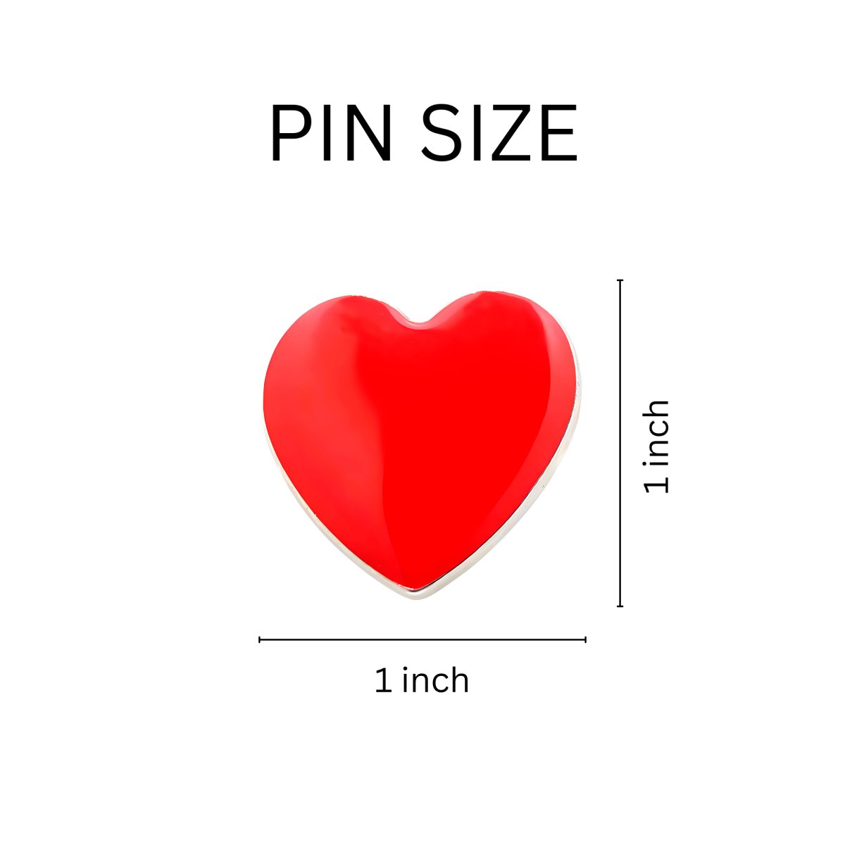 Large Red Heart Shaped Pins