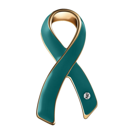 Large Teal Ribbon Awareness Pins