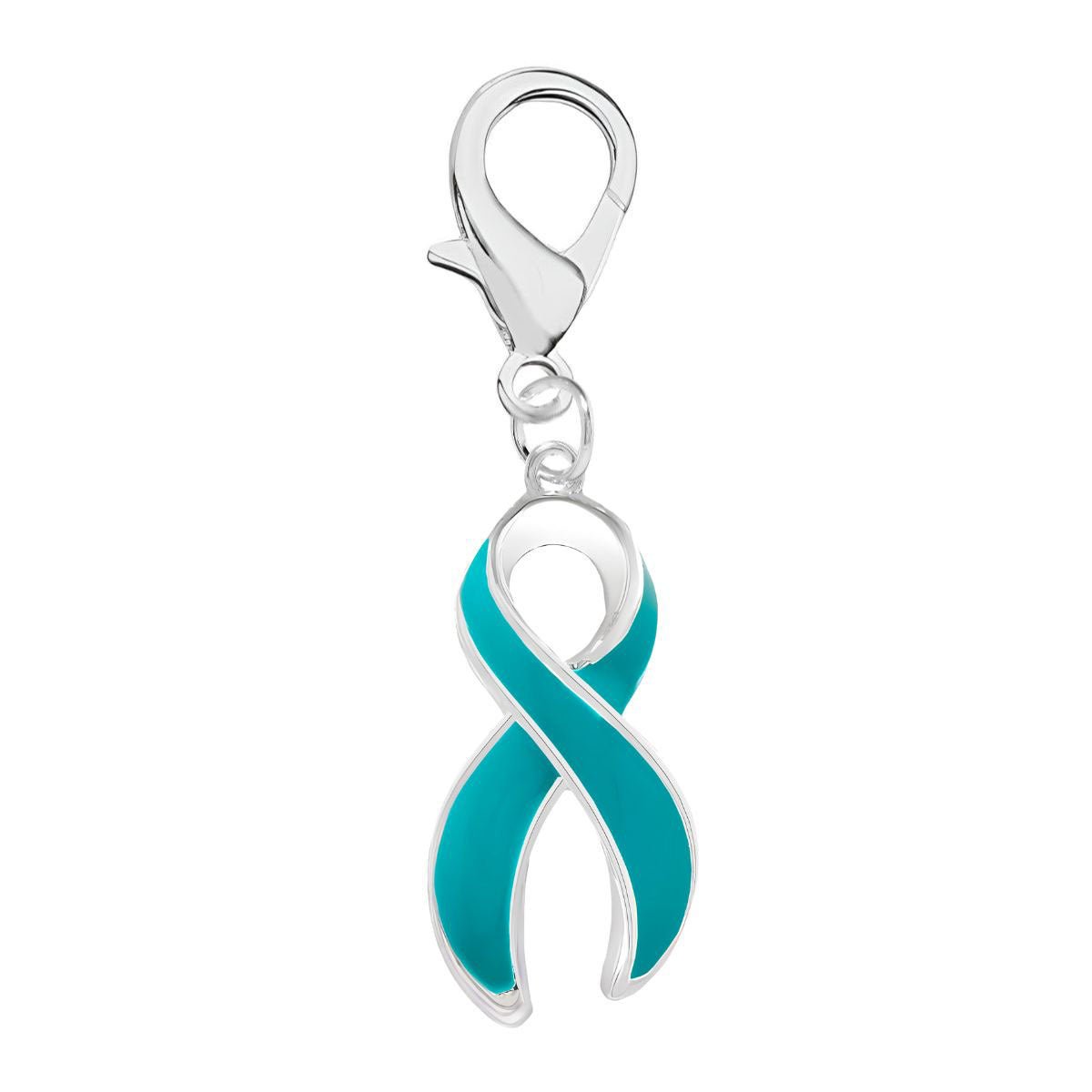 Large Teal Ribbon Hanging Charms