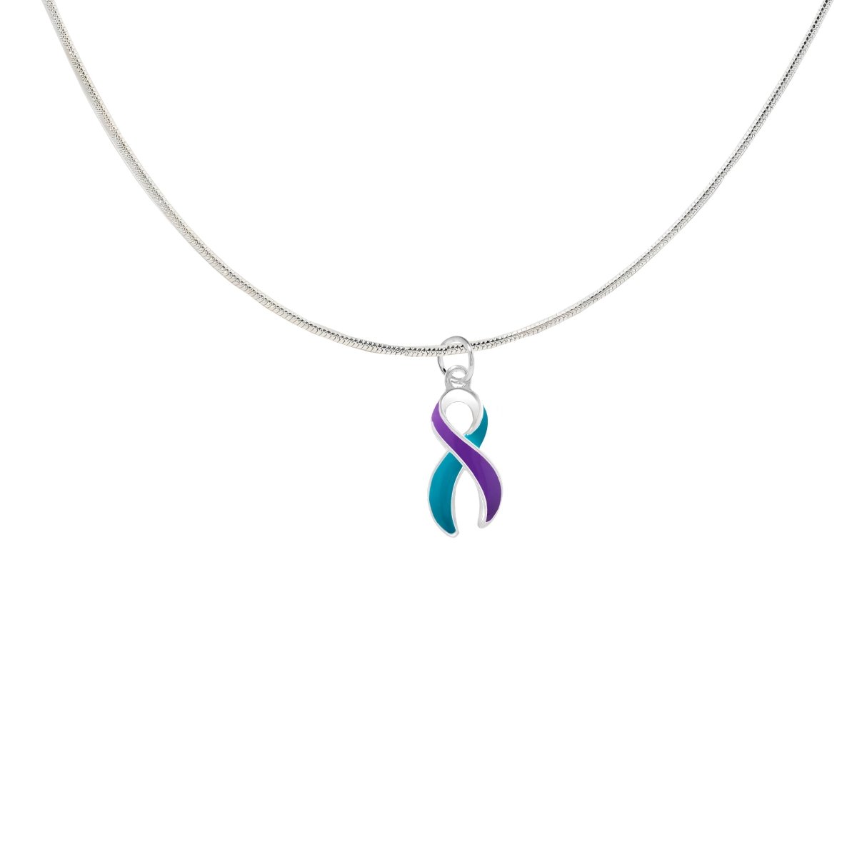 Large Teal & Purple Ribbon Necklaces